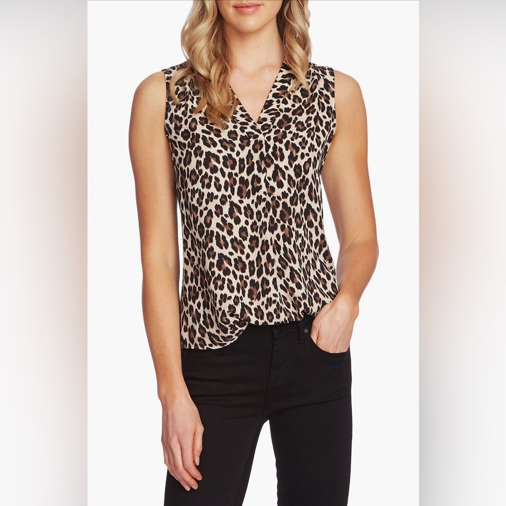 Vince Camuto Leopard Print Sleeveless Women’s Top - Size Large